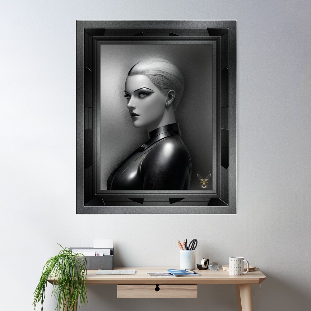 The Blonde Eagle Gorgeous AI Concept Art Portrait by Xzendor7 Wall Decor Poster