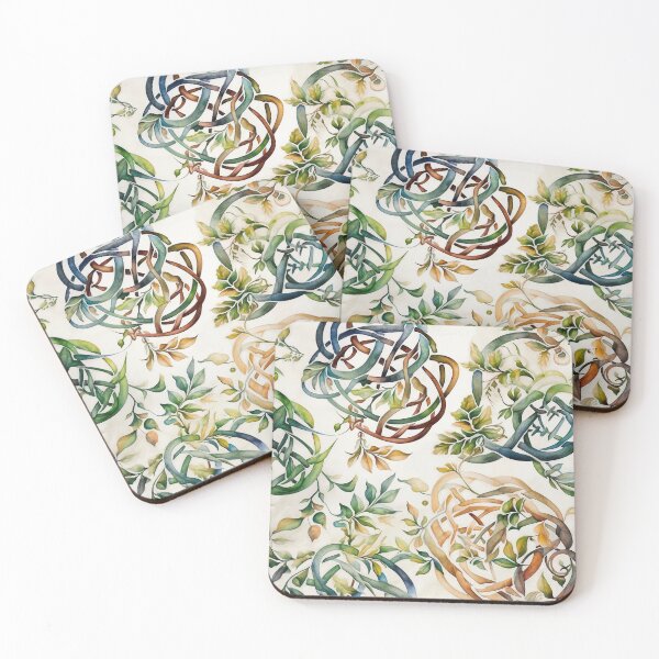 Item preview, Intricate Watercolor Celtic Vine and Leaf Pattern - Nature-Inspired Design in Earthy Tones designed and sold by stateofhuman.