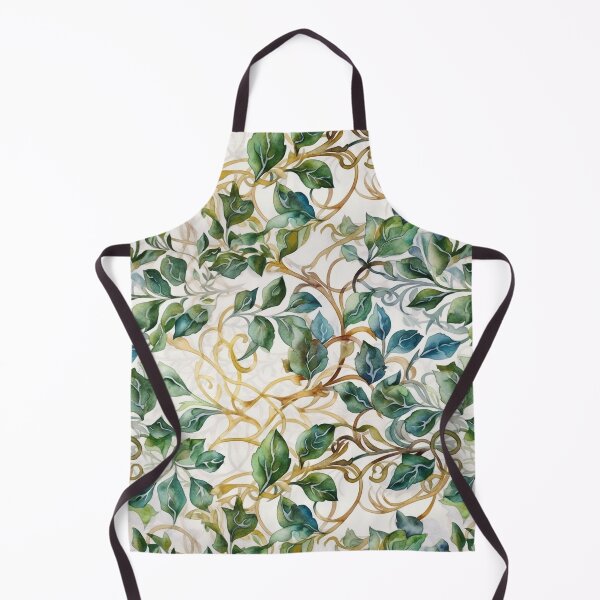 Item preview, Colorful Watercolor Foliage Design with Celtic Inspiration - Vibrant Green, Blue and Hint of Orange on Beige Background designed and sold by stateofhuman.