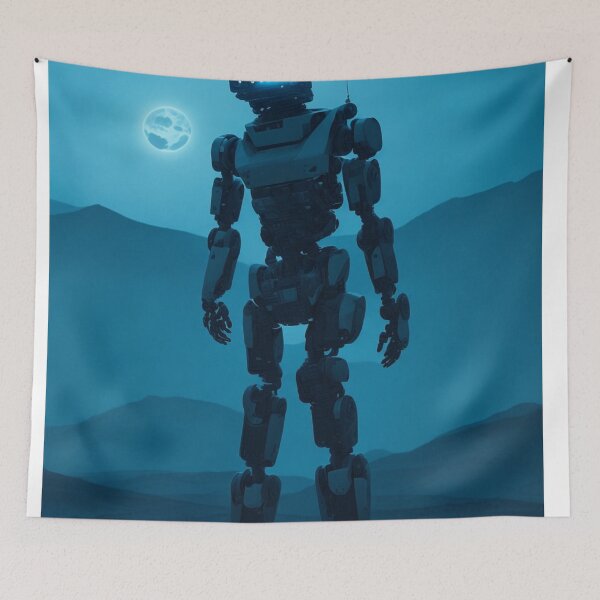 Item preview, White Humanoid Android Robot The Cosmic Guardian of the Heavenly Plains designed and sold by ArtemExpressio.