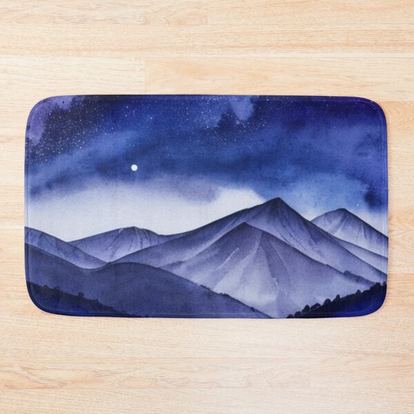 Item preview, Italian Apennine Mountains Watercolor Winter Nights designed and sold by BBGIFTSUK.