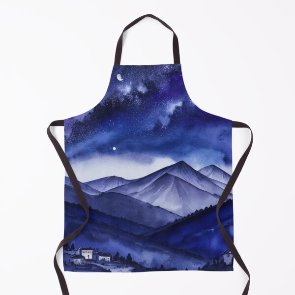 Item preview, Italian Apennine Mountains Watercolor Winter Nights designed and sold by BBGIFTSUK.