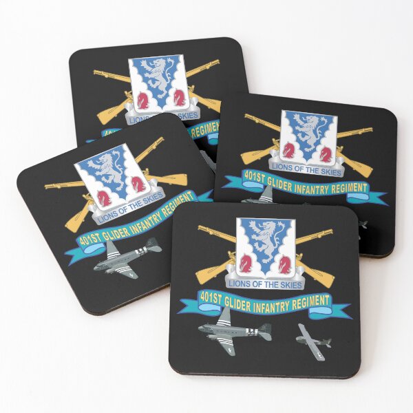 Item preview, Army - 401st Glider Infantry Regiment - DUI w Towed Glider w Br - Ribbon X 300 designed and sold by Military Insignia Products.