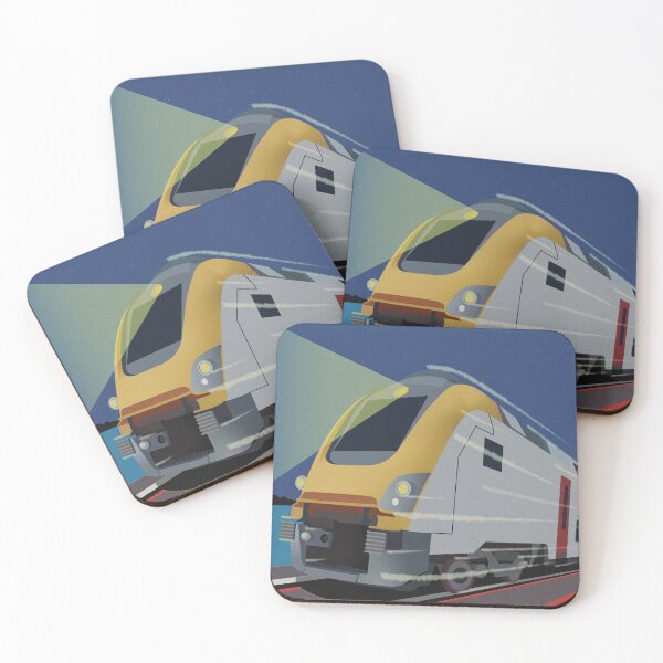 Item preview, Train poster Art Deco coast express NMBS Vintage Ostende designed and sold by MossOfTheForest.