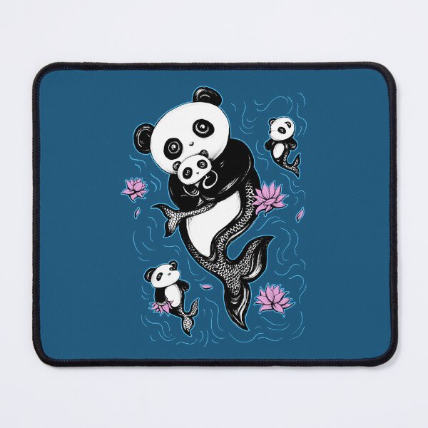 Item preview, Panda Mermaid Bear with Lotus Flowers designed and sold by ShaireProd.