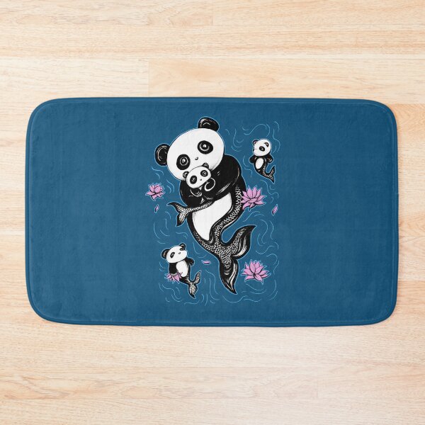 Item preview, Panda Mermaid Bear with Lotus Flowers designed and sold by ShaireProd.