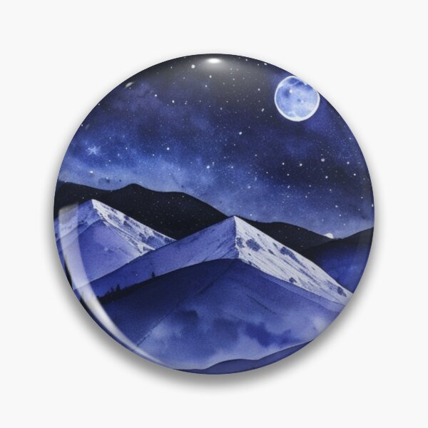 Item preview, Night Sky Over Italian Apennine Mountains Watercolor designed and sold by BBGIFTSUK.
