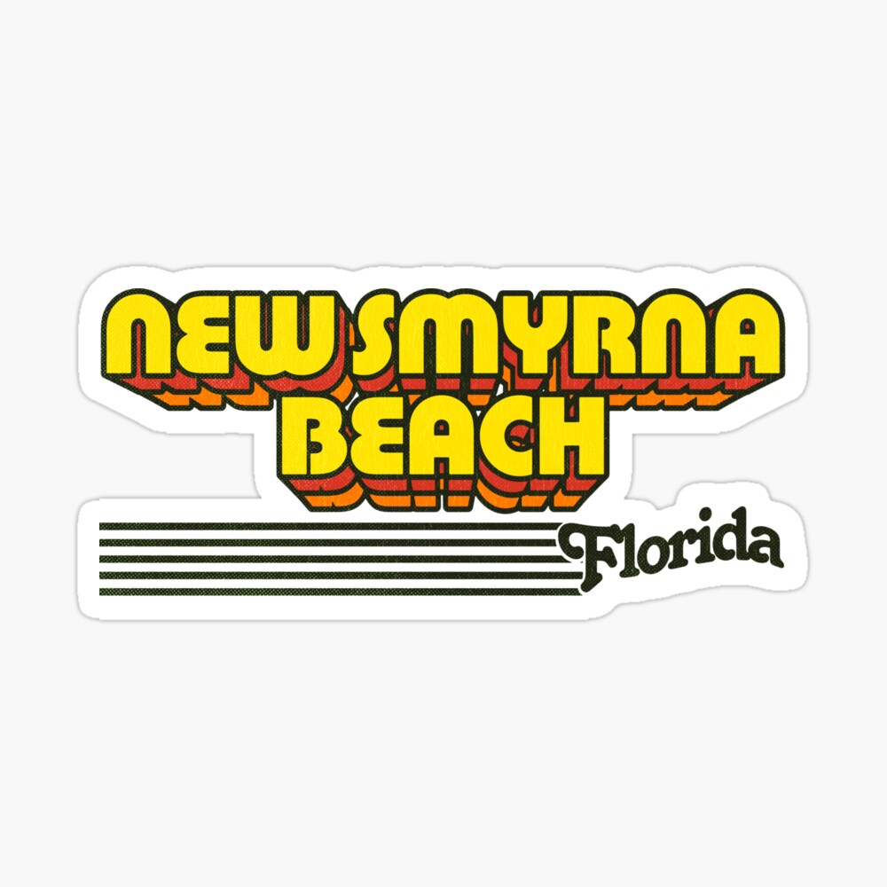 New Smyrna Beach, Florida | Retro Stripes Sticker