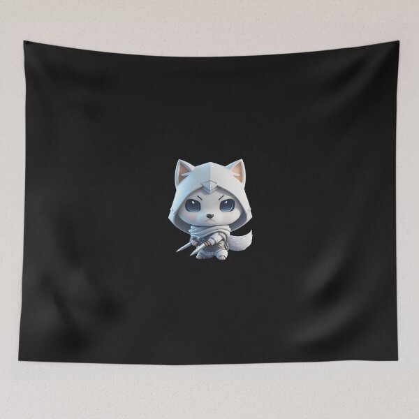 Item preview, Very Cute White Ninja Wolf Digital Art designed and sold by ChibiArtline.