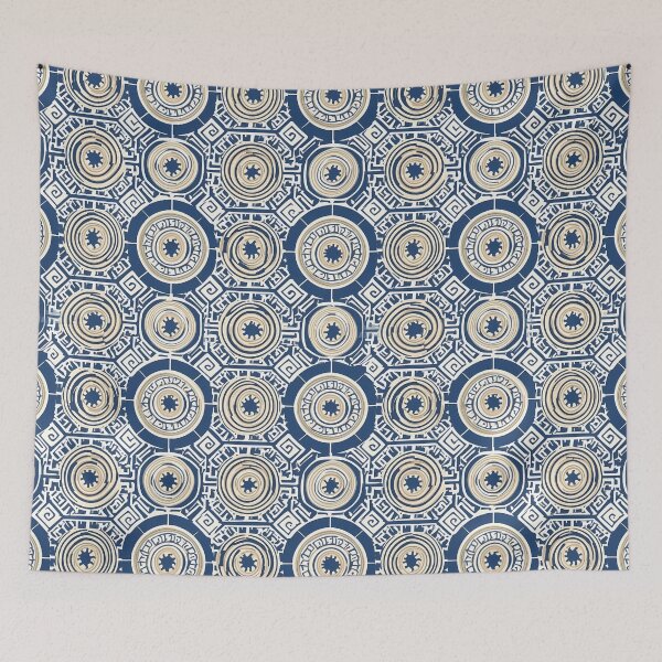 Item preview, Geometric Blue & White Print: Japanese-Inspired Patterns designed and sold by GiveMeMood.