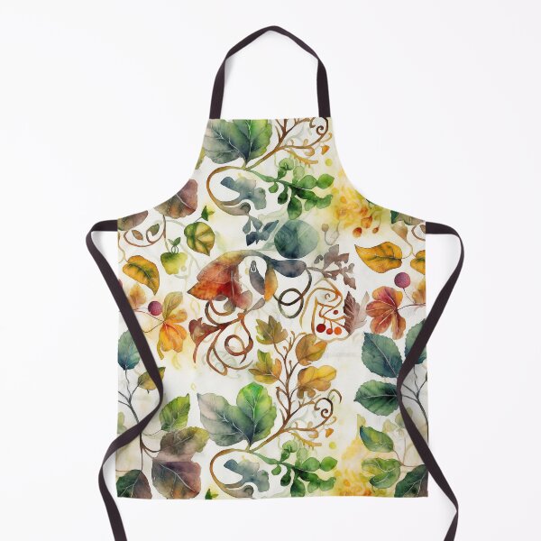 Item preview, Gorgeous Autumn Leaves Watercolor Illustration - Pressed Flower Effect in Fall Colors on a Beige Background designed and sold by stateofhuman.