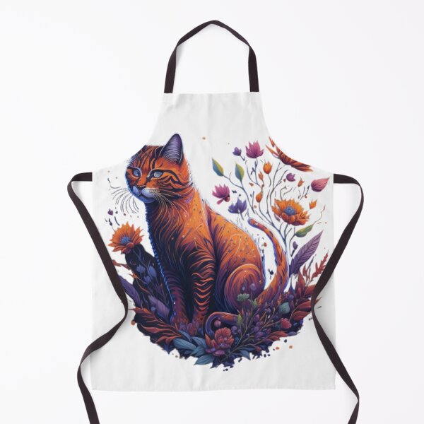 Item preview, cat in flower garden designed and sold by You Are Enough Art.