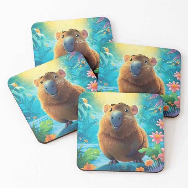Item preview, happy capybara digital art designed and sold by DigitalPixelize.