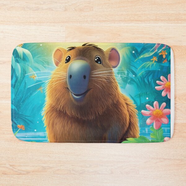 Item preview, happy capybara digital art designed and sold by DigitalPixelize.
