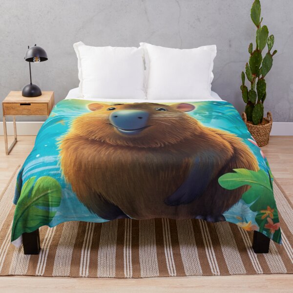 Item preview, happy capybara digital art designed and sold by DigitalPixelize.