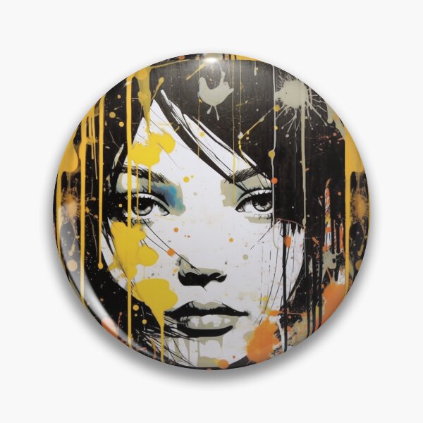 Artikelvorschau, Gelbe und rote Graffiti-Kunstfrau entworfen und verkauft von Splargo Digital Prints.