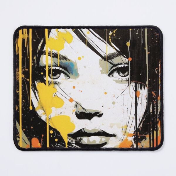 Item preview, Yellow and Red Graffiti Art Woman designed and sold by Splargo Digital Prints.