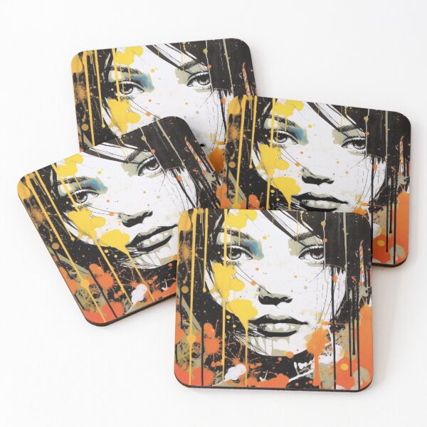 Item preview, Yellow and Red Graffiti Art Woman designed and sold by Splargo Digital Prints.