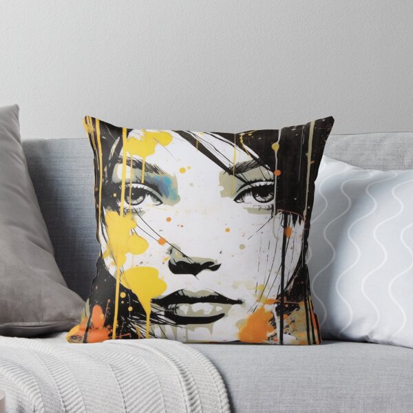 Item preview, Yellow and Red Graffiti Art Woman designed and sold by Splargo Digital Prints.