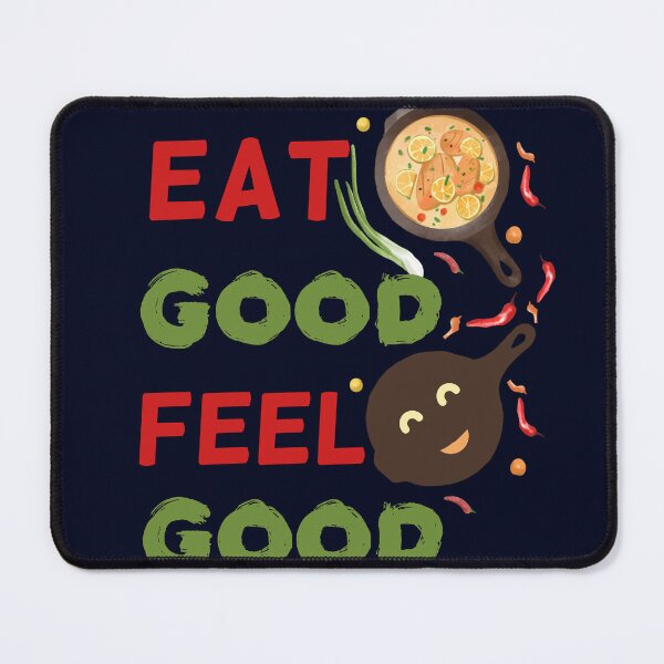 Item preview, EAT GOOD FEEL GOOD, With a smiley frying pan , Red pepper and a fried egg designed and sold by Ndli.