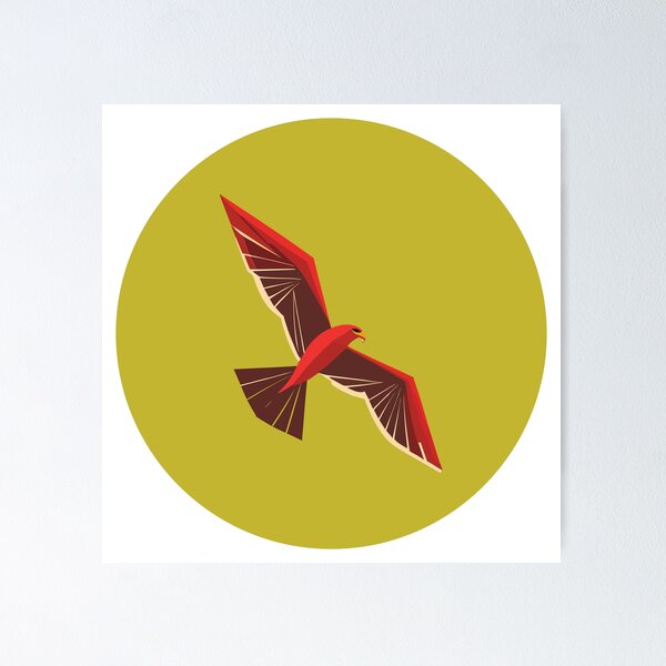 Item preview, Mid Century Modern Red Kite - In Circle designed and sold by SorryFrog.