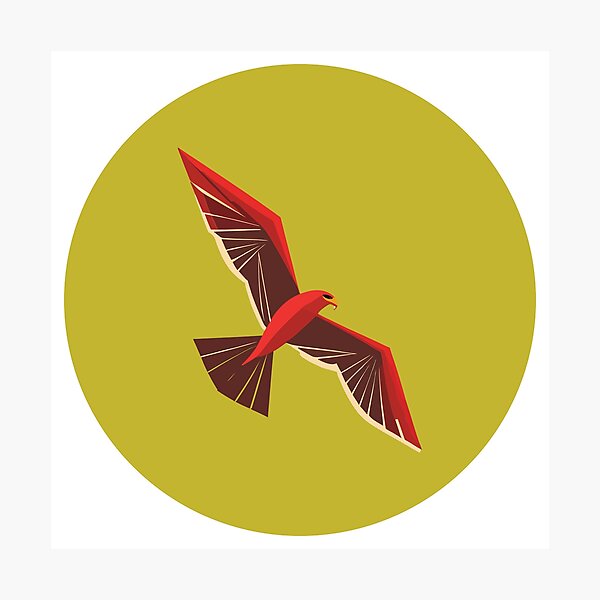 Item preview, Mid Century Modern Red Kite - In Circle designed and sold by SorryFrog.