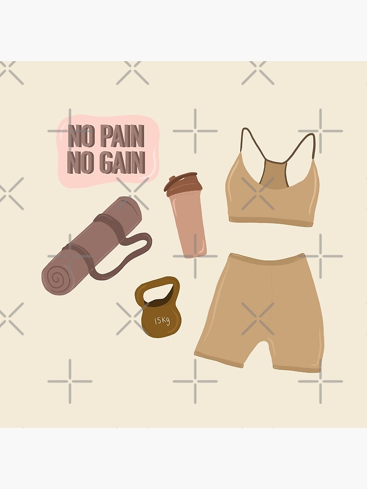 Neutral Gym Girl Aesthetic Stickers, Gym Sticker Pack