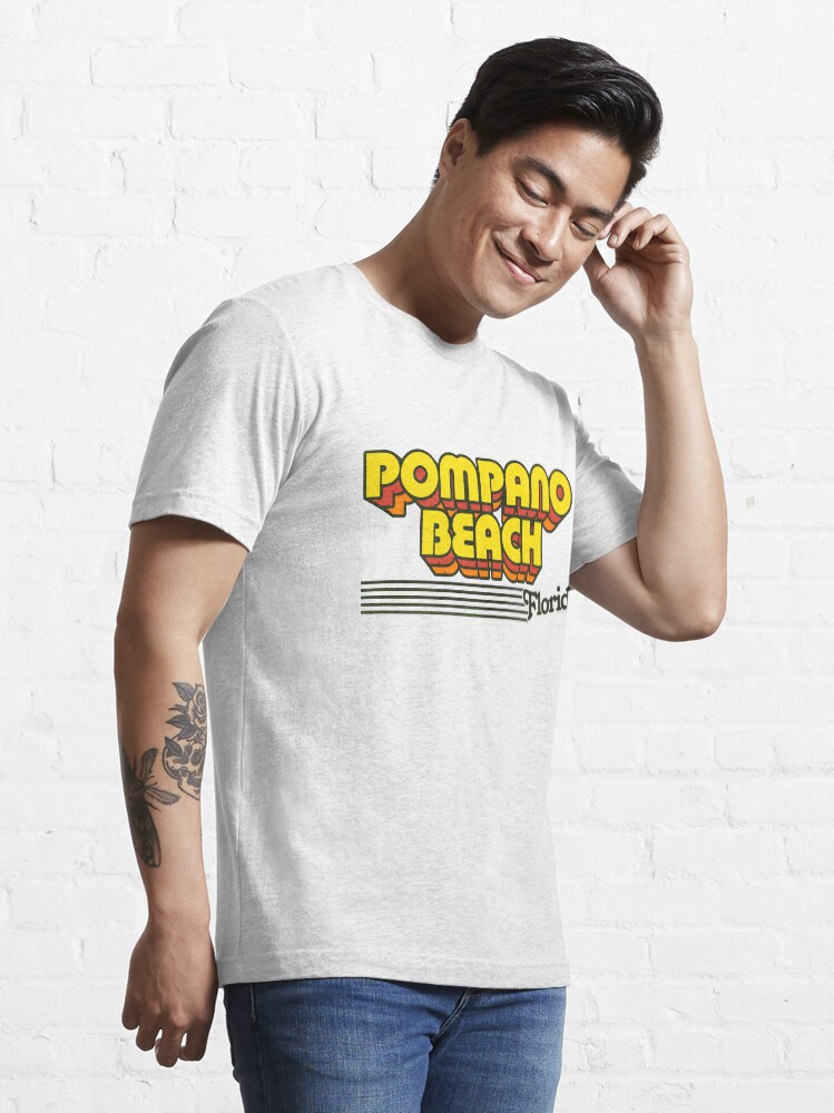 "Pompano Beach, Florida Retro Stripes" Tshirt by retroready