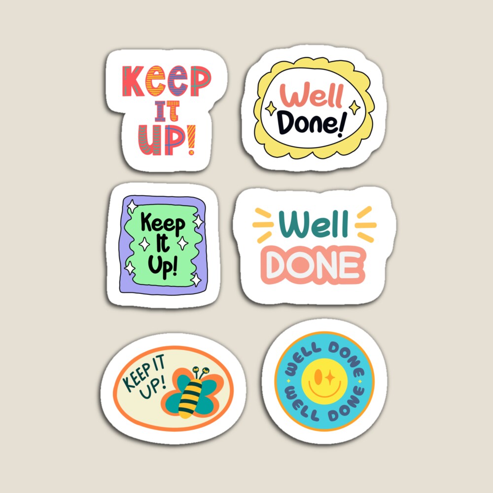 Encouraging Stickers multi pack, 7 Stickers, Reward stickers, Good Job,  Teacher Stickers Sticker for Sale by GACrafting