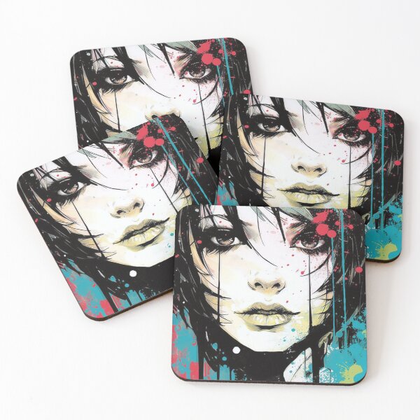 Item preview, Magenta and Turquoise Graffiti Art Woman designed and sold by Splargo Digital Prints.