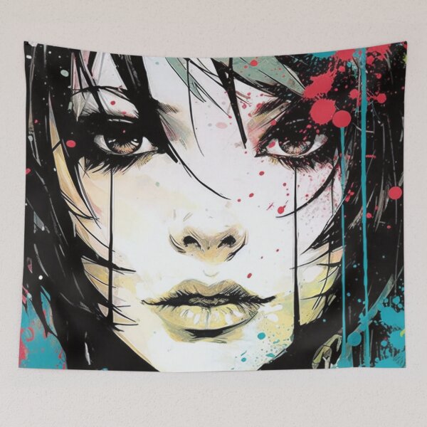 Item preview, Magenta and Turquoise Graffiti Art Woman designed and sold by Splargo Digital Prints.