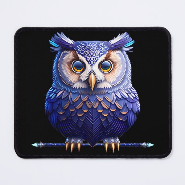 Item preview, Owl design with blue feathers resting - (print without background) designed and sold by Gothicpower.
