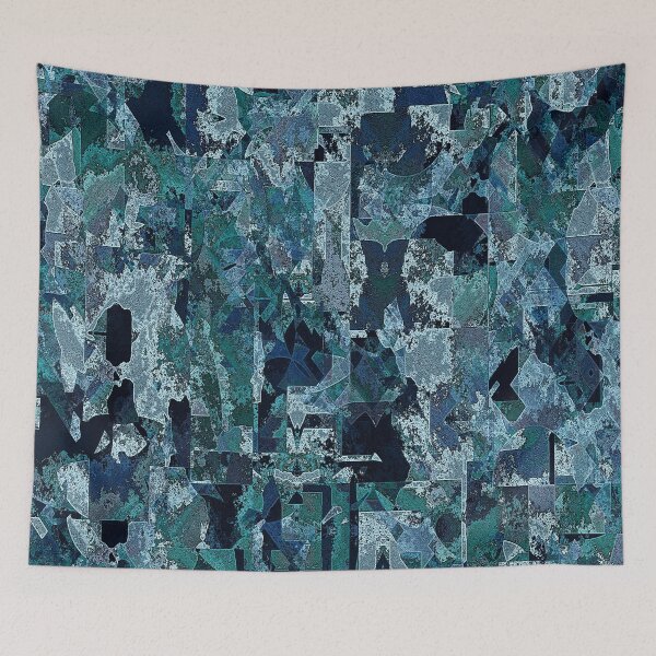 Item preview, Blue Green Camo Geometric Abstract designed and sold by Trevor Hirst.