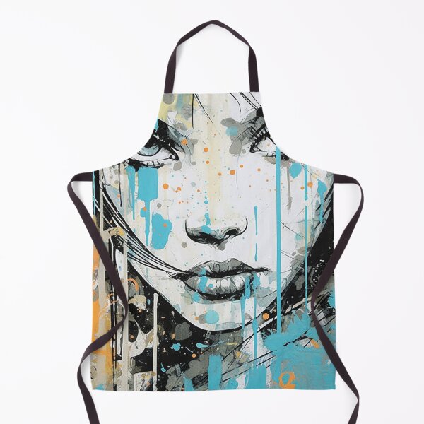 Item preview, Orange and Cyan Graffiti Art Woman designed and sold by Splargo Digital Prints.