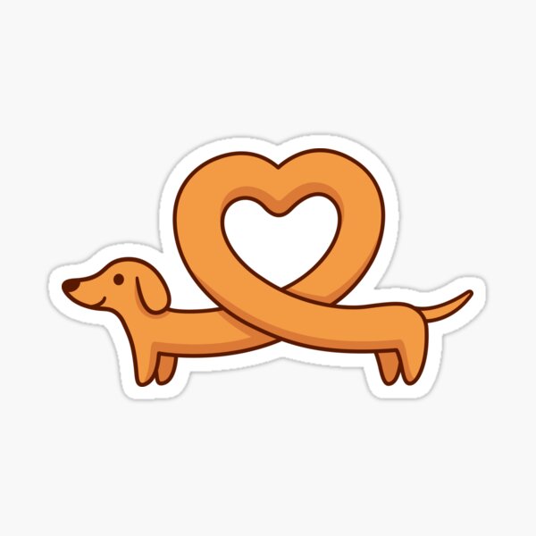 Heart shaped dachshund dog Sticker