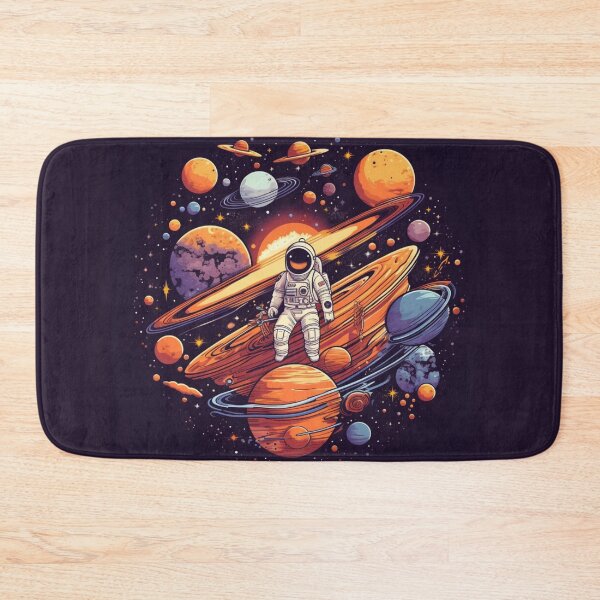Item preview, Astral Voyage: Psychedelic Illustration of an Astronaut amidst Planetary Delights designed and sold by Bee Happy Creative™.