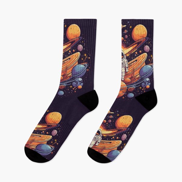 Item preview, Astral Voyage: Psychedelic Illustration of an Astronaut amidst Planetary Delights designed and sold by Bee Happy Creative™.