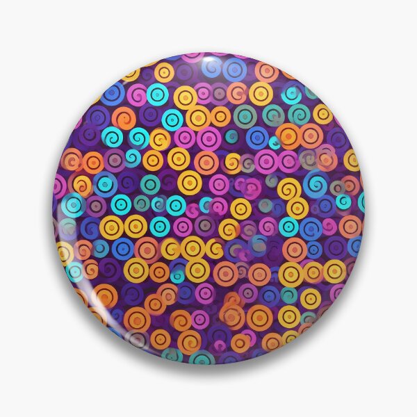 Item preview, Colorful Swirly Circles Print Art - Vibrant Patterns on Purple designed and sold by GiveMeMood.