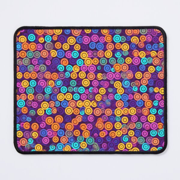 Item preview, Colorful Swirly Circles Print Art - Vibrant Patterns on Purple designed and sold by GiveMeMood.