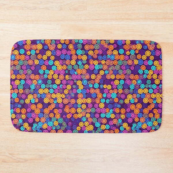 Item preview, Colorful Swirly Circles Print Art - Vibrant Patterns on Purple designed and sold by GiveMeMood.