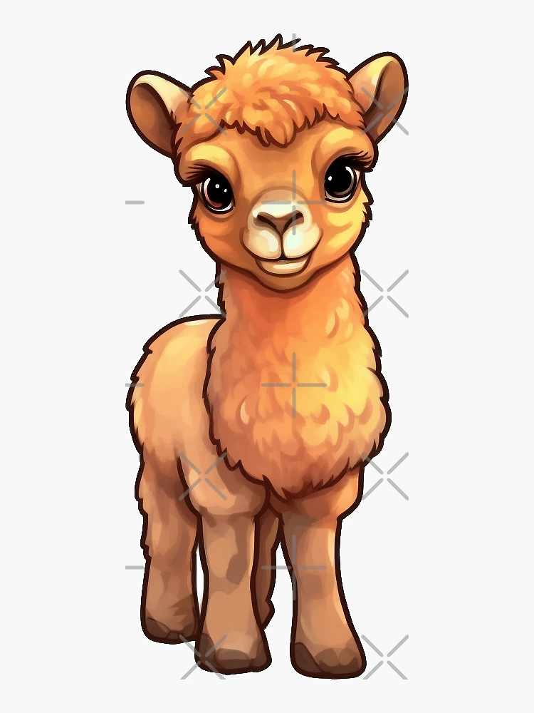 Cute Baby Llama Sticker for Sale by World Of Designs