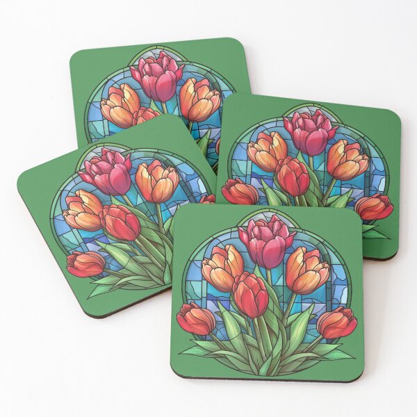Item preview, Tulips Stained Glass 5 designed and sold by BloomBoutiqueTs.
