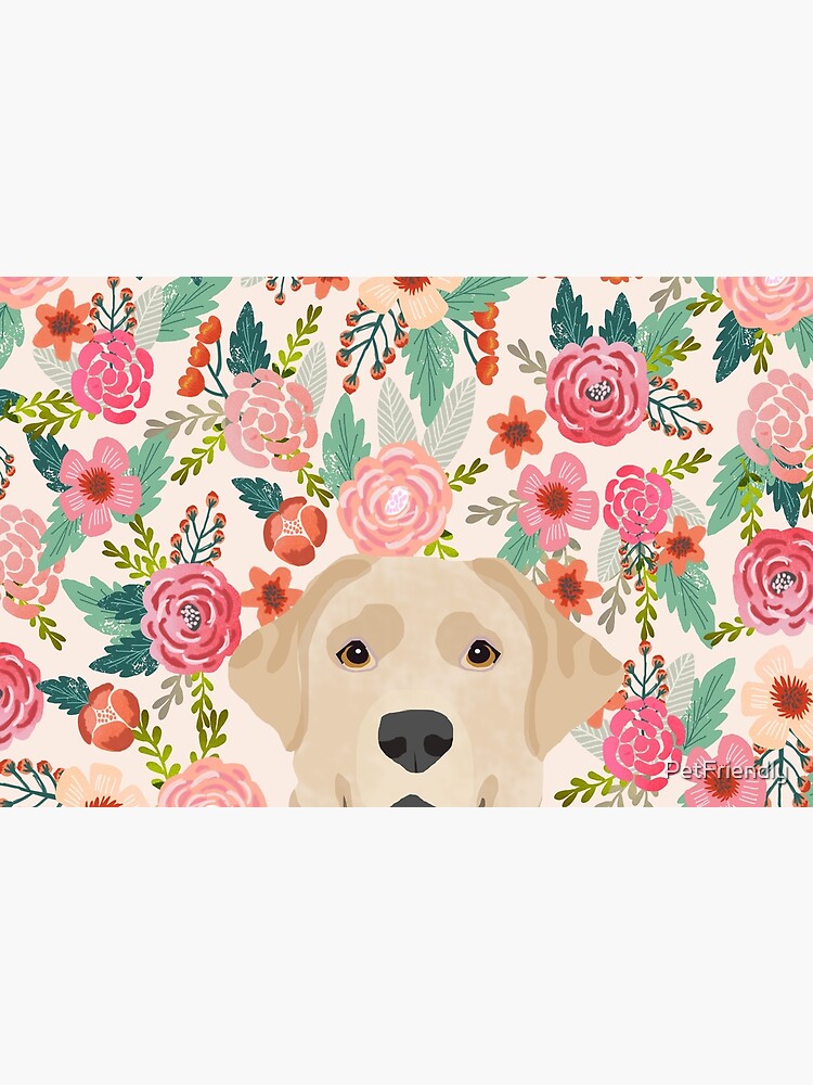 Thumbnail 4 of 4, Zipper Pouch, Labrador Retriever yellow lab floral pattern cute florals dog breed pure breed dog lover gifts designed and sold by PetFriendly.