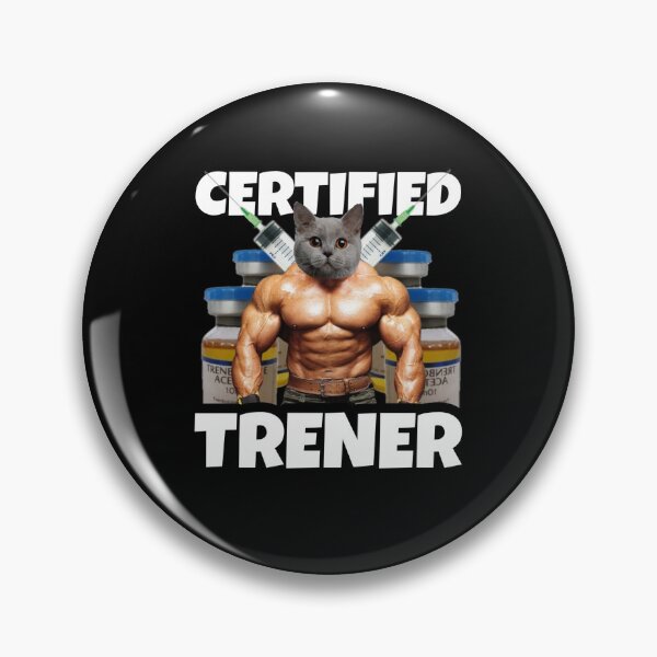 Artikelvorschau, Zertifizierter Trener, lustiges Wortspiel-Meme, Fitnessstudio-Humor, Steroid-Trainer-Bodybuilding entworfen und verkauft von StylishPlatypus.