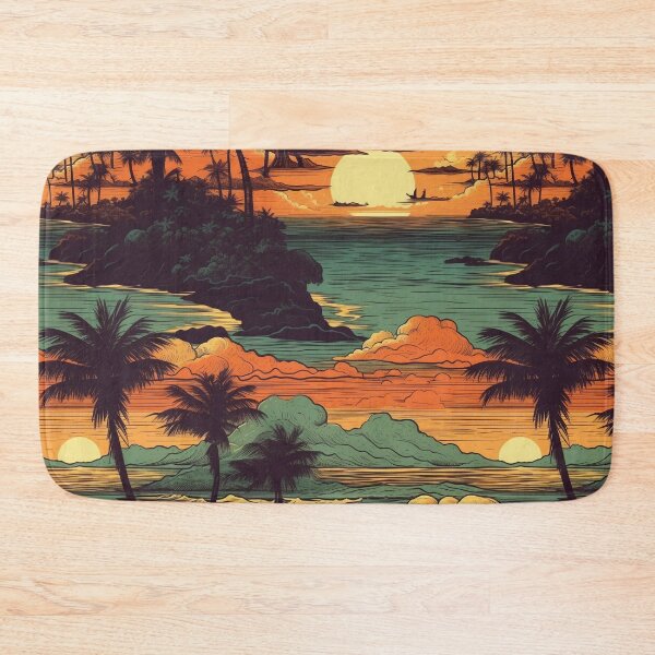 Item preview, Tropical Paradise Hawaiian Sunset - Retrocore and Vintage Inspired Digital Art designed and sold by stateofhuman.