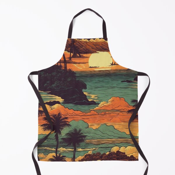 Item preview, Tropical Paradise Hawaiian Sunset - Retrocore and Vintage Inspired Digital Art designed and sold by stateofhuman.