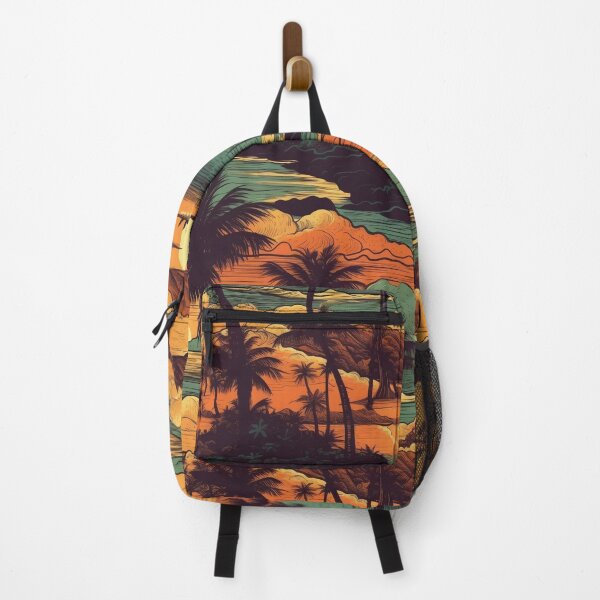Item preview, Tropical Paradise Hawaiian Sunset - Retrocore and Vintage Inspired Digital Art designed and sold by stateofhuman.