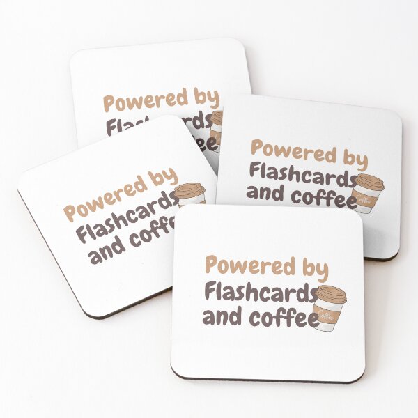 Item preview, Powered by flashcards and coffee, med student designed and sold by NoetherSym.