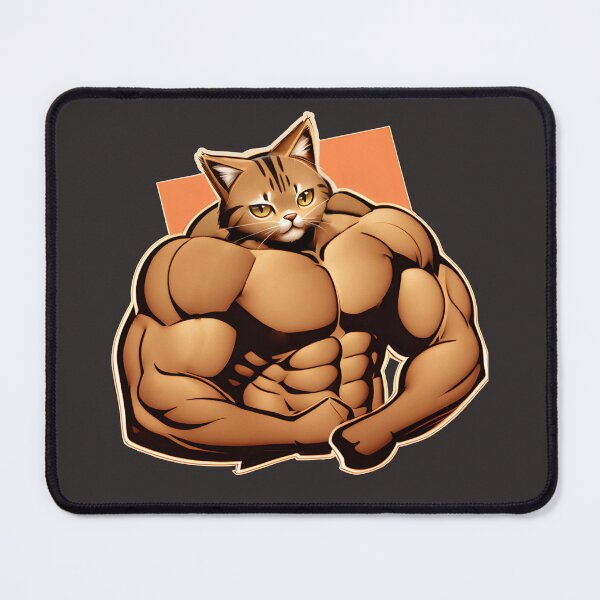 Item preview, Cat Miaw Muscular Cute Gym designed and sold by Gabriel Cabrera.