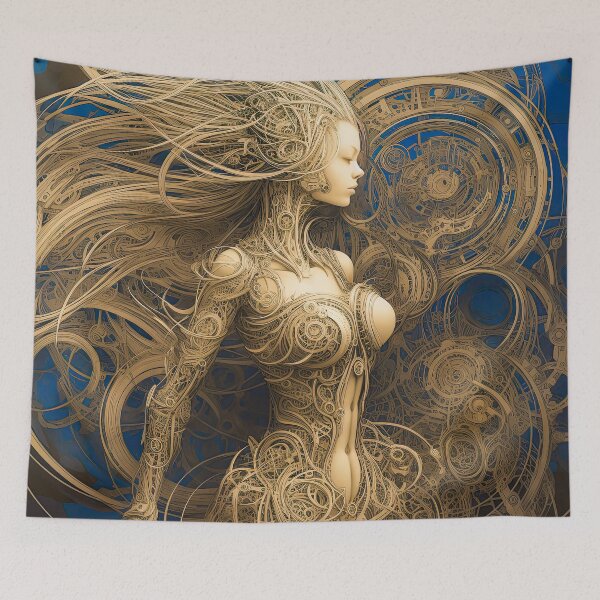 Item preview, the goldan beauty 7-bold styles-dreamy mood-madness-abstract-detailed-epic-painterly designed and sold by Hermossa-Art.